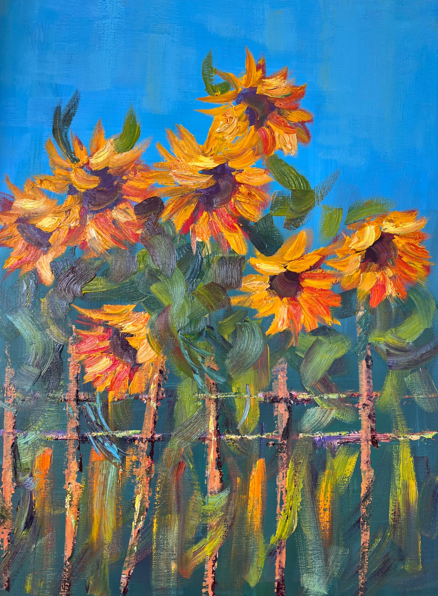 Her Heart Bloomed Sunflowers (Original)