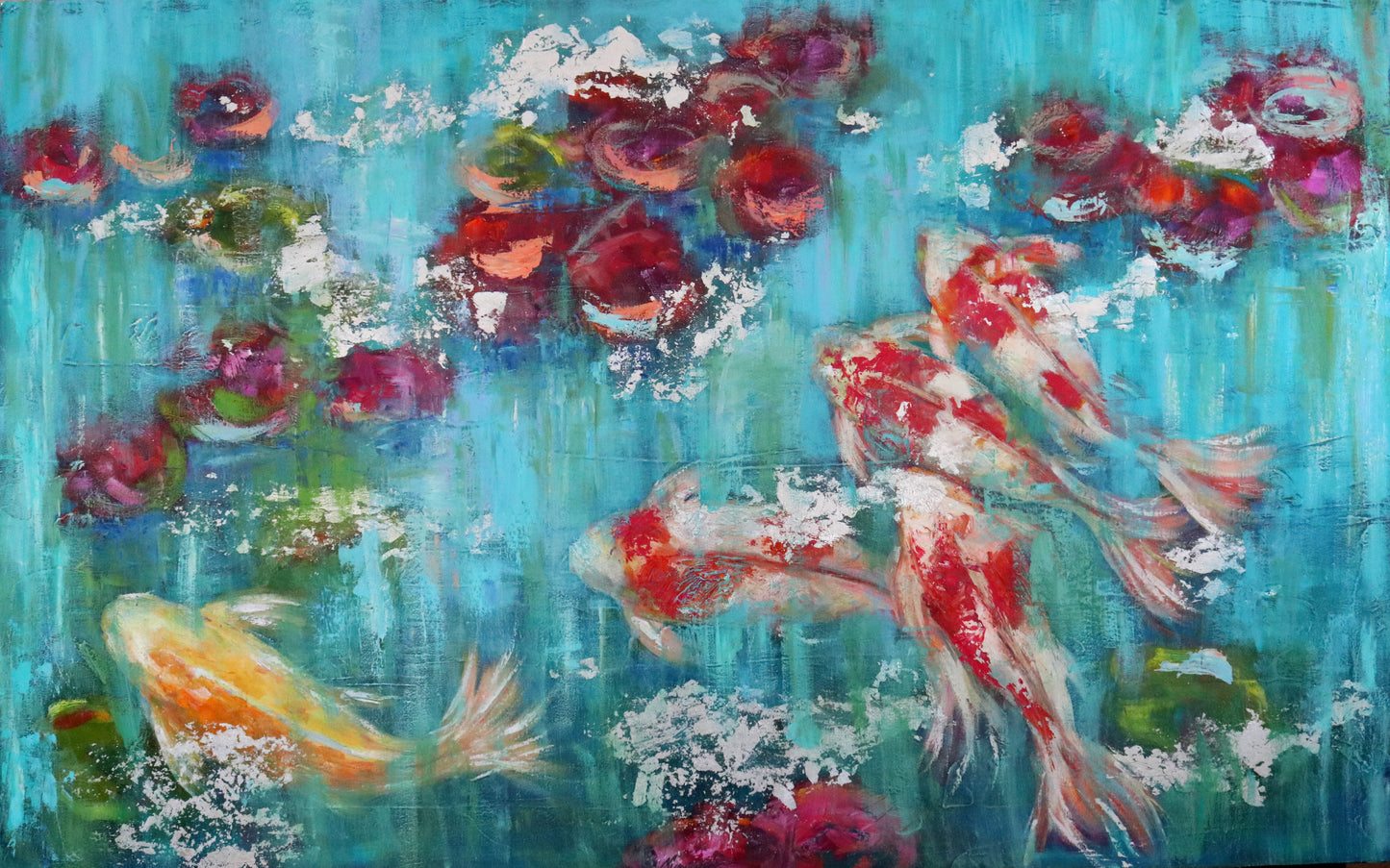 Koi Serenity Amid Blossoms 1 and 2