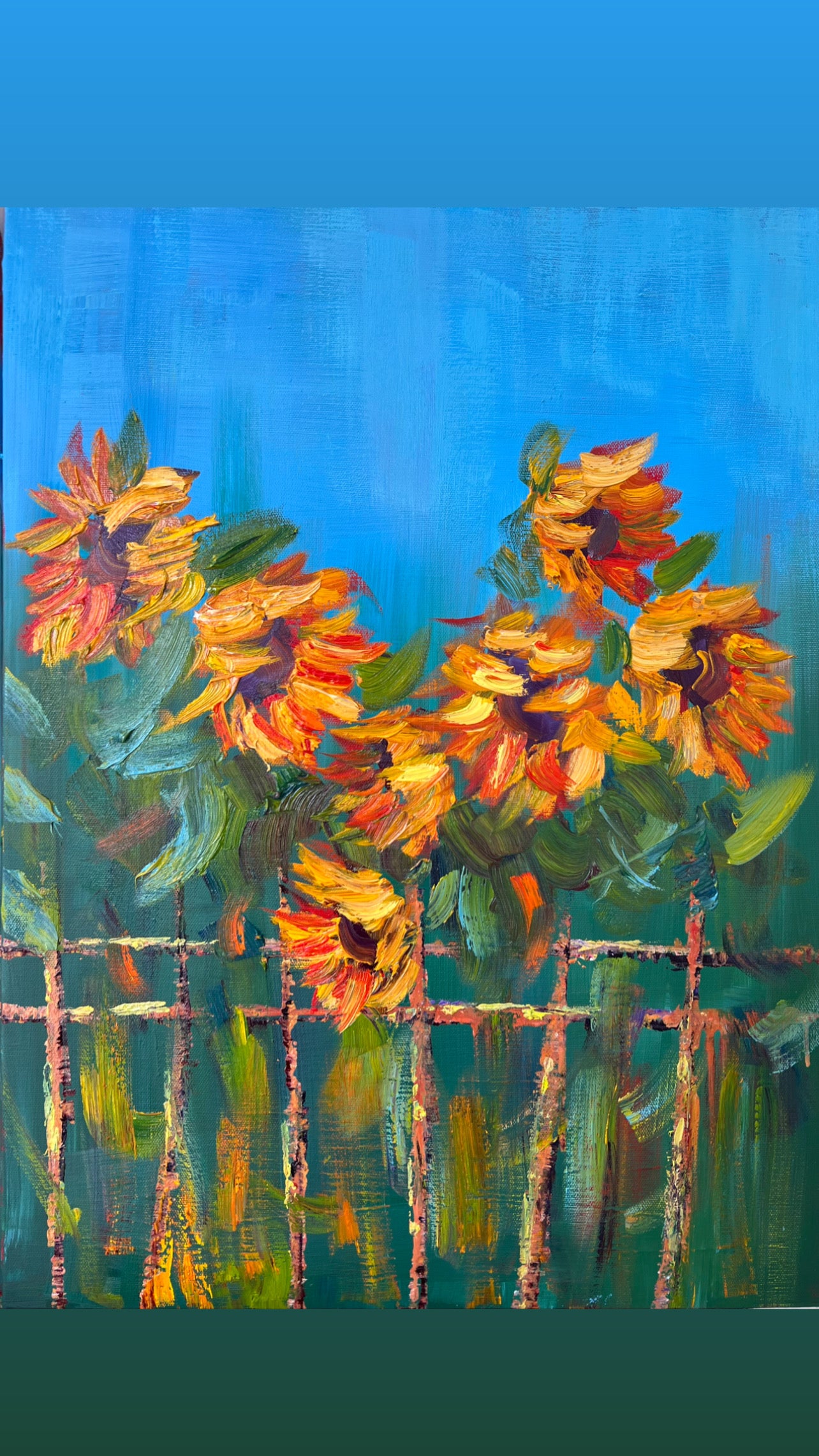 Her Heart Bloomed Sunflowers (Original)