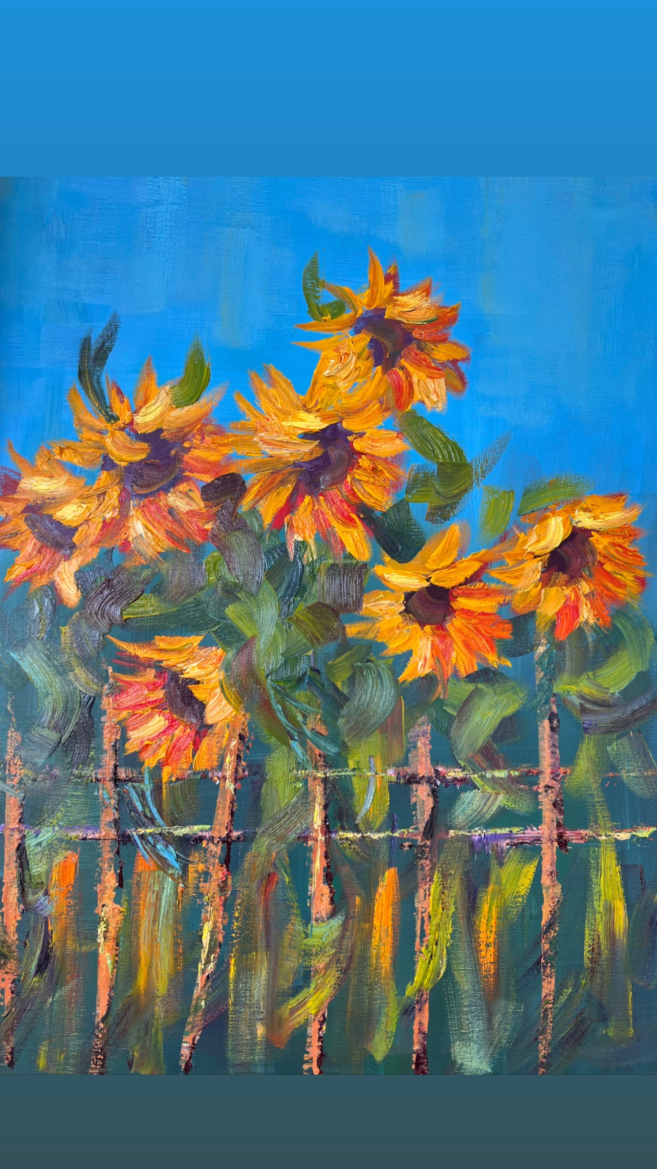 Her Heart Bloomed Sunflowers (Original)